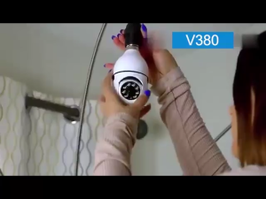 V380 Pro Q15 Cctv Camera WiFi Wireless Indoor cctv camera connect cellphone Auto Tracking 360° rotation 3D Panoramic Security 1080p two way audio Voice Bulb PTZ IP Camera 10M Night Vision CCTV With E27 Standard