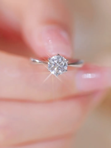 GRA Genuine Moissanite Promise Ring 1 Carat Sterling Silver Couple Wedding Engagement Ring