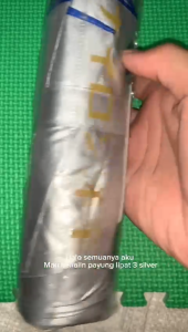PAYUNG LIPAT SILVER BIRU POLOS SABLON PROMOSI