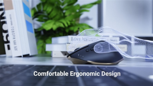 iClever Type C Rechargeable Wireless Mouse Dual Mode Bluetooth+2.4G 5 Stage DPI 800/1200/1600/2000/2400 3 Device Connections 7 Key Buttons Metal Roller Multi-Pairing Large Size MD172