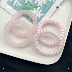 Cột tóc lò xo nhựa hồng kẹo ngọt ngào xinh xắn cho nữ CT42