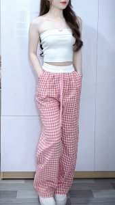 Quần ống suông rộng nữ KẺ CẠP TRẮNG Vải đũi cao cấp mát bền không nhăn phom dáng trẻ trung Có BIGSIZE UNISEx