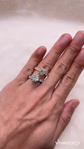 Nhẫn đính đá Nhẫn hột xoàn đá cao Titan không phai không rỉ sét màu 18k và bạch kim mã 06