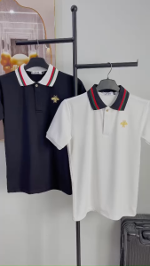 Áo thun polo nam vải cotton co giãn 4 chiều thoải mái thêu logo phối viền cổ - ML Clothings