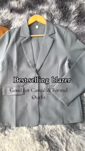 Jass Store Korean Casual Blazer Suit S-3XL for Women Loose Retro Lapel Long Sleeve  (SMALL SIZE BLAZER) #8601