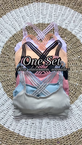 LadyLuxe - Bra Set BH + KOLOR Pakaian Dalam Wanita Bahan Lembut Model Tali Silang Dengan Busa Tanpa Kawat BR026