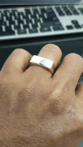 Cincin Pria Perak 925 Asli Signet Simple Balibo