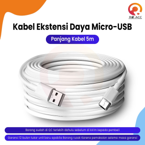 [RO ACC] KABEL CHARGER KAMERA CAMERA CCTV MICRO USB PANJANG KABEL 5 METER