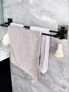 MEIDOO Drilling-free towel rack anti-rust strong stickers hanging rod bath towel rack hook
