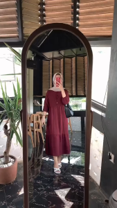MIDI DRES NABILA/DRES WANITA/DRES BUSUI KANCING/DRES BUMIL ADA TALI SAMPING