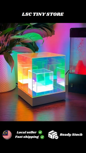 LED Light Colorful USB powered Pyramid Cube Ambient Light Adjustable color brightness Magician Lamp Rubics Cube Modern LED Lamp