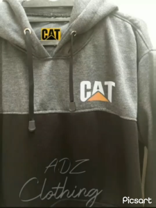 Jaket Zipper Hoodie PullOver CAT Pakaian Lengan Panjang