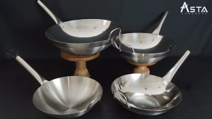 Wajan Stainless Steel Food Grade Asta Chef Wok Gagang Satu