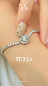 Lulu Moissanite Jewelry - Set Perhiasan Berlian Moissanite Lapis Emas 18K - Stella Set Round Cut Moissanite Jewelry Sertifikat GRA