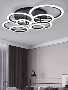 Y&C Bedroom Lamp Ceiling Light LED Creative Circular Living Room Chandelier Nordic Restaurant Decorative Light