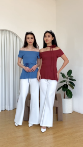 Blouse Sabrina Knit Calestina: Blouse Premium Murah