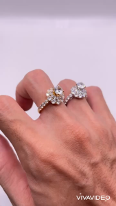 Nhẫn titan không phai không rỉ sét màu vàng và trắng mã 34 Nhẫn titan nữ bền màu trangsucmoiluatuoi.RIN