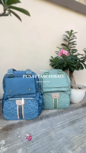 Tas Ransel Wanita List Kulit 12280-22-51 & Kanvas Backpack