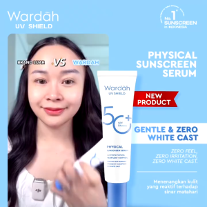 Wardah UV Shield Physical Sunscreen Serum SPF 50+ PA++++ Sunscreen Wajah Mencerahkan