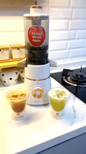 MECOO Slow Juicer Extra Big Mouth EasyJuice Filter-Free EasyClean 100 Low Watt BPA Free Tritan Baby Food Grade