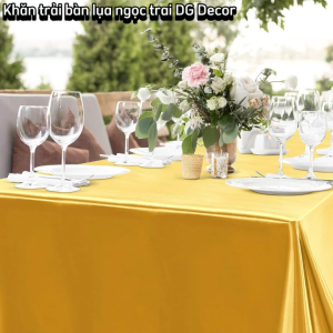 Khăn Trải Bàn Vải Lụa Ngọc Trai Xanh Xi Măng Khăn Bàn Khổ 1m9 Sang Trọng Trang Trí Tiệc Cưới Sự Kiện DG-756