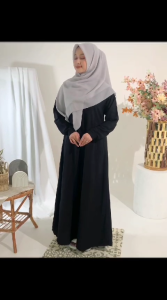 Baju Gamis Polos Crinkle Air Flow Busui Model Kekinian