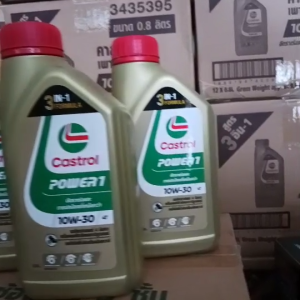 น้ำมันเครื่องรถจักรยานยนต์ Castrol 4T power 1 10W-30 คาสตรอล พาวเวอร์ 1 10W-30 น้ำมันเครื่องมอไซค์ ขนาด 0.8 ลิตร