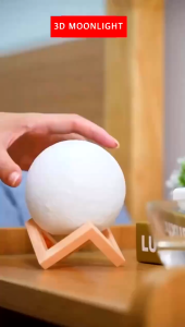 LAMPU TIDUR BULAN UNIK DAN LUCU 3D 8cm/10cm MOONLIGHT LED NIGHT LAMP