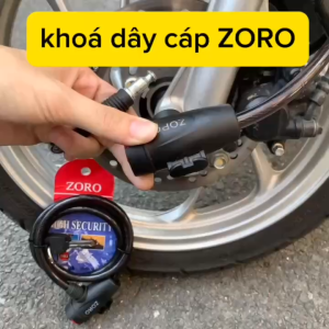 Khóa dây cáp ZORO chìa dẹp⚡FREE SHIP⚡dài 1 métgồm 2 chìathích hợp khóa xe đạp-khóa xe máy-khóa cổng