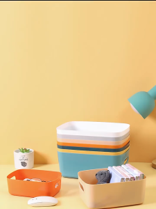 6 สี มี2ขนาด กล่องพลาสติกเก็บของ ตะกร้าเก็บของ เดสก์ท็อปกล่อง เก็บเครื่องสําอางค์ (พร้อมส่งค่ะ)G2065