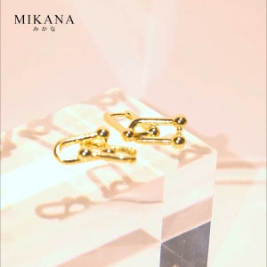 Mikana Intertwined Mitsuna Gold Plated Drop Earrings for Women jewelry accessories hoop dangling earings birthday gift