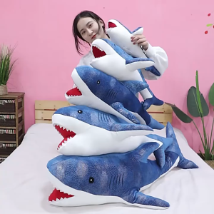 Gấu bông cá mập sharks có đốm sáng (40cm---1m4) gối ôm cá mập hung hăng siêu cute mềm mịn an toàn cho người sử dụng