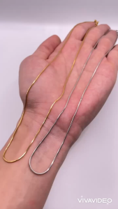 Dây chuyền titan mỏng 1 li Vòng cổ titan thanh mảnh 1 li màu vàng 18k hoặc vàng trắng không phai màu có dập kí hiệu