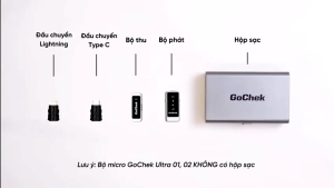 Mic Thu Âm Không Dây GoChek ULTRA S24 tích hợp 2 chân cắm Type C + Lightning live/quay video/ghi âm cho điện thoại/ ipad/ máy tính bắt giọng tốt lọc ồn vượt trội - Hàng chính hãng