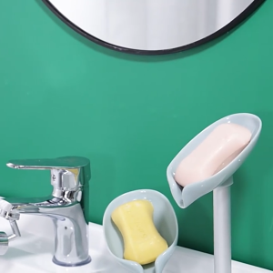 Khay Nhựa Để Xà Phòng Nhà Tắm Có Rãnh Thoát Nước Kệ Giá Xà Bông Để Đồ Hình Lá Sen-NIEVE