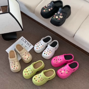 (ของมาแล้วค่ะทุกสี/ไซส์) E8899 รองเท้าหัวโต รองเท้าผู้หญิงแฟชั่น ส้นสูง หนา 7 ซม พื้นนิ่ม ใส่สบาย พร้อมตัวติด EVA LINK-6