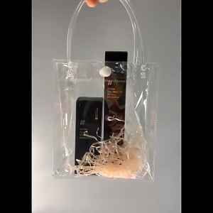 Transparent Clear Plastic Gift Bag With Handle - PVC Transparent Bag Durable Waterproof Party Gift Cosmetic Product Bag