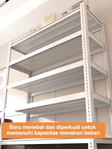 Furniture Rak Besi Susun Rak Besi Siku 5 Susun Rak Gudang Rak Penyimpanan Rak Barang 40x120x180CM