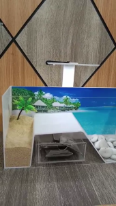 Akuarium Kura-Kura Ukuran 30 x 12 x 15 cm Bahan Akrilik Untuk Kura2 Brasil Bisa Untuk Ikan Chana Guppy