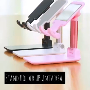 Folding Desktop Support Stand Universal Phone Holder Handphone Dekstop Stand Holder Lipat Foldable Phone Holder HP Folding Universal Meja Pengaturan Dudukan Desktop Lipat Plastik Handphone Foldable Plastic Adjustable Angle Portable Mobile Universal