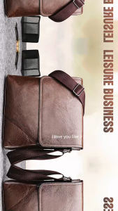 #B6 Cross Body Man Bags Sling Bag For Men Hight Quality Leather Zipper Waterproof Shoulder Bags For Men