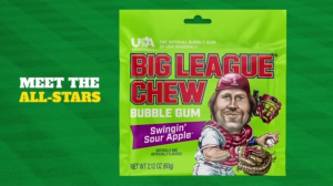 นำเข้า🇺🇸 หมากฝรั่งชนิดเดียวในโลก สูตรเฉพาะของ Big League Chew -  Big Chew Bubble Gum - Slammin Strawberry Sour Apple and Blue Raspberry.  ราคา 250บาท