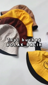 Duaduapertujuh Bucket Polos Bolak Balik Pria Dan Wanita Bucket Hat Polos Dewasa