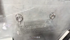 Rak dinding kamar mandi Rak multifungsi Rak penyimpanan cangkir hisap berputar Kamar Mandi Kotak pengorganisasian dan penyimpanan yang dipasang di dinding tidak berlubang