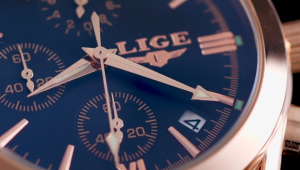 LIGE Đồng hồ đeo tay nam Thời trang Casual Quartz Không thấm nước Chronograph dạ quang Da thể thao Đồng hồ đeo tay