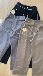 Celana Twill Anak Perempuan Panjang Kulot Tanggung Pinggang Karet Aplikasi NomenaKids 4447