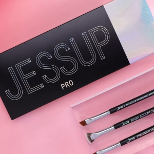 Bộ cọ lông mày Jessup 3 cọ lông mày Pro tổng hợp điêu khắc lông mày/cọ lông mày có góc cạnh phẳng mỏng/bộ định hình chính xác T326