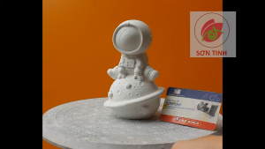 Tượng tô màu PHI HÀNH GIA SAO THỔ E4 cao 15cm thạch cao trắng (Không kèm màu) luyện vẽ decor