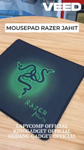 Mousepad Razer Mantis Speed Warna Hitam dengan Desain Bordir Hijau Alas Mouse Gaming Berkualitas Tinggi