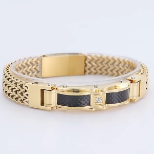 Mens Punk Fashion Double Fishbone Chain Magnetic Bracelet Mens Classic Motorcycle Chain Bracelet Jewelry